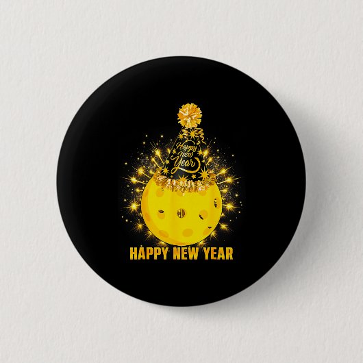 Badge Rond 5 Cm Happy New Year 2026 Ckleball Party Hat New Years E (Devant)