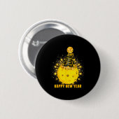 Badge Rond 5 Cm Happy New Year 2026 Ckleball Party Hat New Years E (Devant & derrière)