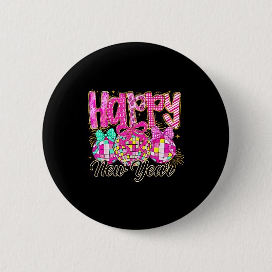 Badge Rond 5 Cm Happy New Year 2026 Family Celebration New Years E (Devant)