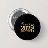 Badge Rond 5 Cm Happy New Year 2026 New Year's Eve Countdown Party (Devant & derrière)