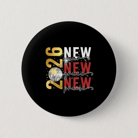 Badge Rond 5 Cm Happy New Year Eve 2026 New Year Party Hello 2026  (Devant)