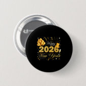 Badge Rond 5 Cm Happy New Year Eve Party 2026 Family Matching Cost (Devant & derrière)