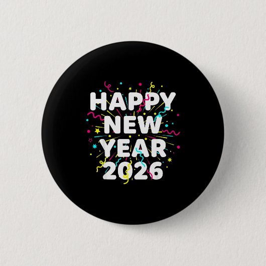 Badge Rond 5 Cm Happy New Year Eve Party 2026 Nye Family Matching (Devant)