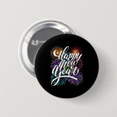 Badge Rond 5 Cm Happy New Year Firework Family Matching Men Women  (Devant & derrière)