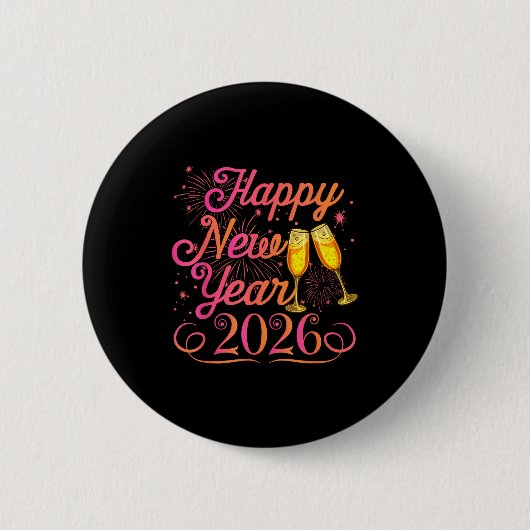 Badge Rond 5 Cm Happy New Year Funny Matching Family New Years Eve (Devant)