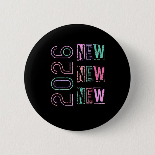 Badge Rond 5 Cm Happy New Year New Grace New Praise 2026 New Year' (Devant)