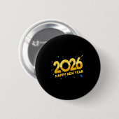 Badge Rond 5 Cm Happy New Year Party 2026 Ballon Family Matching M (Devant & derrière)