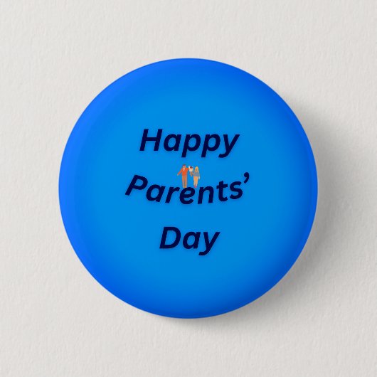 Badge Rond 5 Cm Happy Parents' Day Button– Cute Gift for Mom & Dad (Devant)
