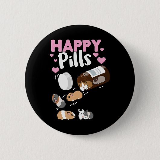 Badge Rond 5 Cm Happy Pill Guinée Pig (Devant)
