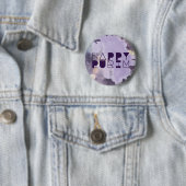 Badge Rond 5 Cm HAPPY PURIM en violet (En situation)