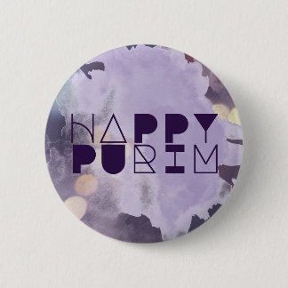 Badge Rond 5 Cm HAPPY PURIM en violet