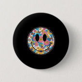 Badge Rond 5 Cm Happy Retro Daisy Smile Face Preppy Hommes esthéti (Devant)