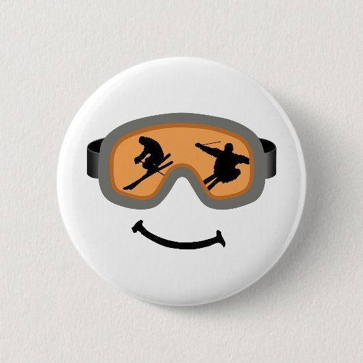 BADGE ROND 5 CM HAPPY SKIER (Devant)