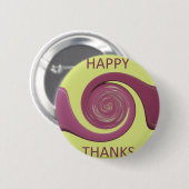 Badge Rond 5 Cm Happy Thanksgiving (Devant & derrière)