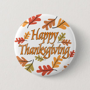Badge Rond 5 Cm Happy Thanksgiving