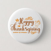 Badge Rond 5 Cm Happy Thanksgiving (Devant)