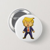 Badge Rond 5 Cm Happy Trump Pin Chibi Cartoon Funny Meme Pop (Devant & derrière)