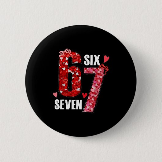 Badge Rond 5 Cm Happy Valentine’s Day 67 Meme Hearts Coquette Bow  (Devant)