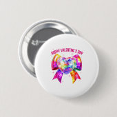 Badge Rond 5 Cm Happy Valentine's Day Coquette Disco Ball Heart Gi (Devant & derrière)
