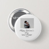 Badge Rond 5 Cm Happy Valentine's day couple photo modern simple t (Devant & derrière)