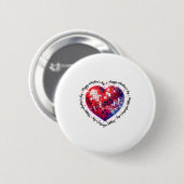 Badge Rond 5 Cm Happy Valentine's Day Funny Coquette Red Disco Bal (Devant & derrière)