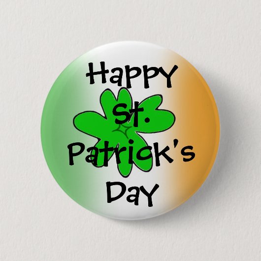 Badge Rond 5 Cm HappySt. Patrick'sDay (Devant)