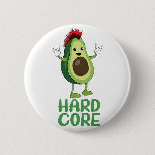 Badge Rond 5 Cm Hard Core Avocado Funny