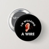 Badge Rond 5 Cm Hard Of Hearing Fun ASL Hearing Impaired I'm Weari (Devant & derrière)