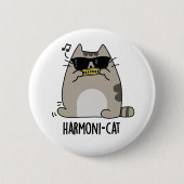 Badge Rond 5 Cm Hari-cat Funny Harmonica Cat Pun (Devant)