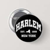 Badge Rond 5 Cm Harlem, New York (Devant & derrière)