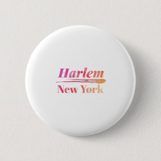 Badge Rond 5 Cm Harlem New York (Devant)
