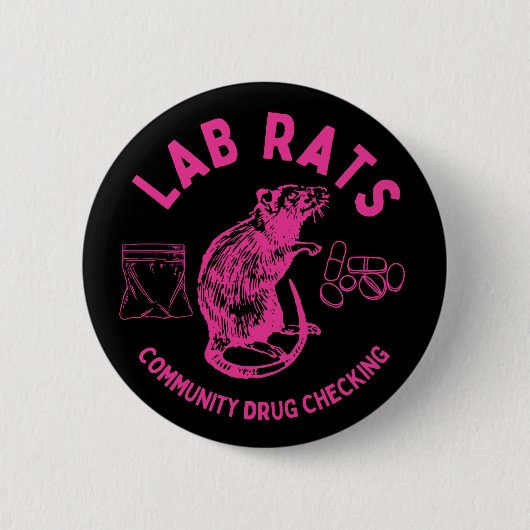 Badge Rond 5 Cm Harm Reduction Sisters Lab Rats Logo (Devant)