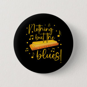 Badge Rond 5 Cm Harmonica Musical Blues Blues Music Lover
