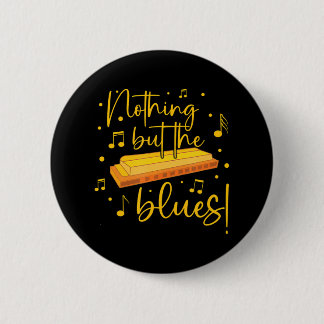 Badge Rond 5 Cm Harmonica Musical Blues Blues Music Lover