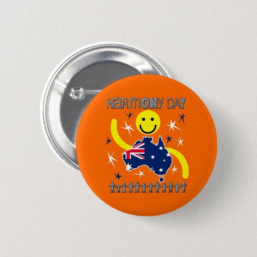 Badge Rond 5 Cm Harmony Day Australie (Devant & derrière)