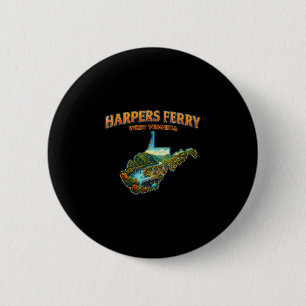 Badge Rond 5 Cm Harpers ferry virginie occidentale carte vintage p
