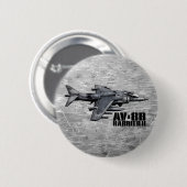 Badge Rond 5 Cm Harrier II AV-8B (Devant & derrière)