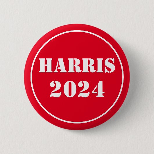 Badge Rond 5 Cm Harris 2024 Bleu Clair & Blanc (Devant)