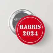 Badge Rond 5 Cm Harris 2024 Bleu Clair & Blanc (Devant & derrière)