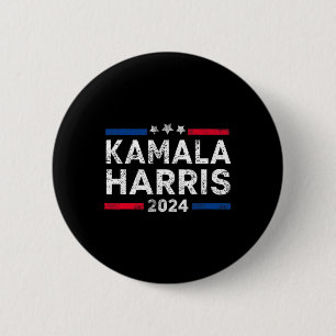 Badge Rond 5 Cm Harris 2024 Pour Président Campagne Us Drapeau 2 C
