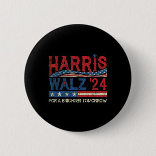 Badge Rond 5 Cm Harris 2024 Pour Un Demain Plus Brillant Kamala Wh