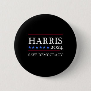 Badge Rond 5 Cm Harris 2024 Sauvez La Démocratie Pour Le Président