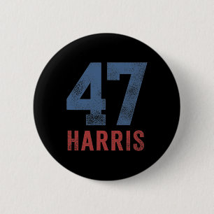 Badge Rond 5 Cm Harris 47 Première Femme Présidente Pour Filles Et
