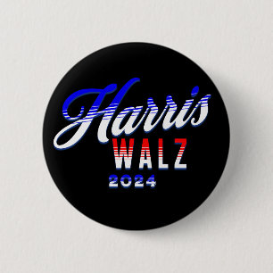 Badge Rond 5 Cm Harris et Walz Democrat POTUS 2024