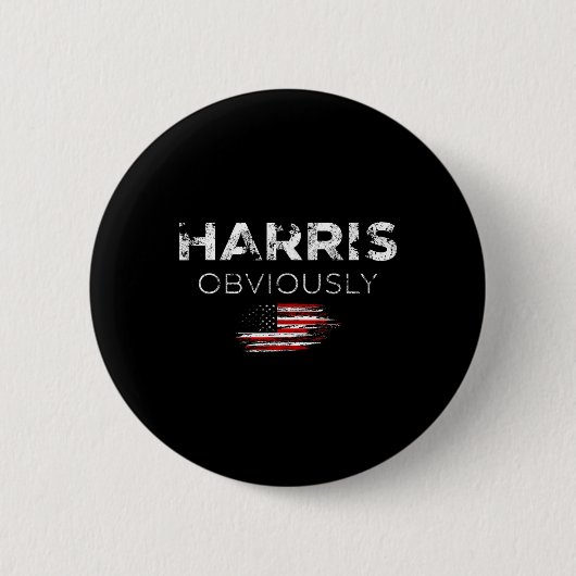 Badge Rond 5 Cm Harris Pour Président 2024 Évidemment (Devant)