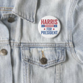 Badge Rond 5 Cm Harris Pour Président Élections Démocrates América (En situation)