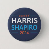 Badge Rond 5 Cm Harris Shapiro 2024 Kamala Harris Democrat (Devant)