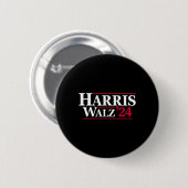 Badge Rond 5 Cm Harris Tim Walz 2024 24 Pour Le Président Brat Usa (Devant & derrière)