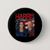 Badge Rond 5 Cm Harris Tim Walz Waltz 3 (Devant)