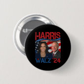 Badge Rond 5 Cm Harris Tim Walz Waltz 3 (Devant & derrière)